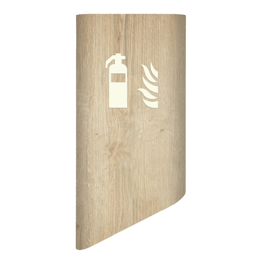 Cache-extincteur KOPO en chêne quercia avec insert plexi couleur ivoire